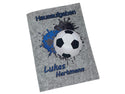 Hausaufgabenheft Hülle Filz Fussball Blau hell inkl Heft Schulheft Schutzhülle Umschlag Geschenkidee Einschulung personalisierbar mit Namen