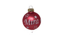 Weihnachtskugel mit Name aus Glas 6cm Wunschtext Hummer Matt Personalisierte Christbaumkugel
