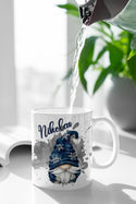 Wichtel Tasse personalisiert Gnome mit Namen Glühwein Tasse Wintertasse Geschenk weihnachten Dunkel blau Gnom mann