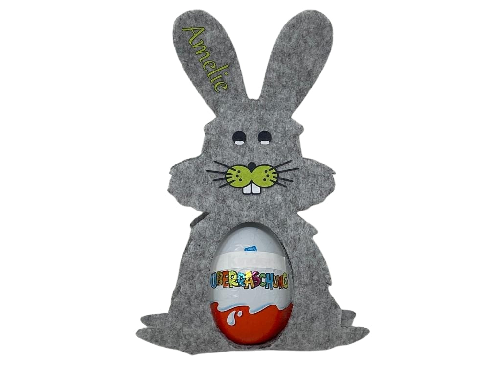 Osterhase mit namen aus Filz Ü-Ei halter eierhalter oster geschenk personalisiert osterei hell