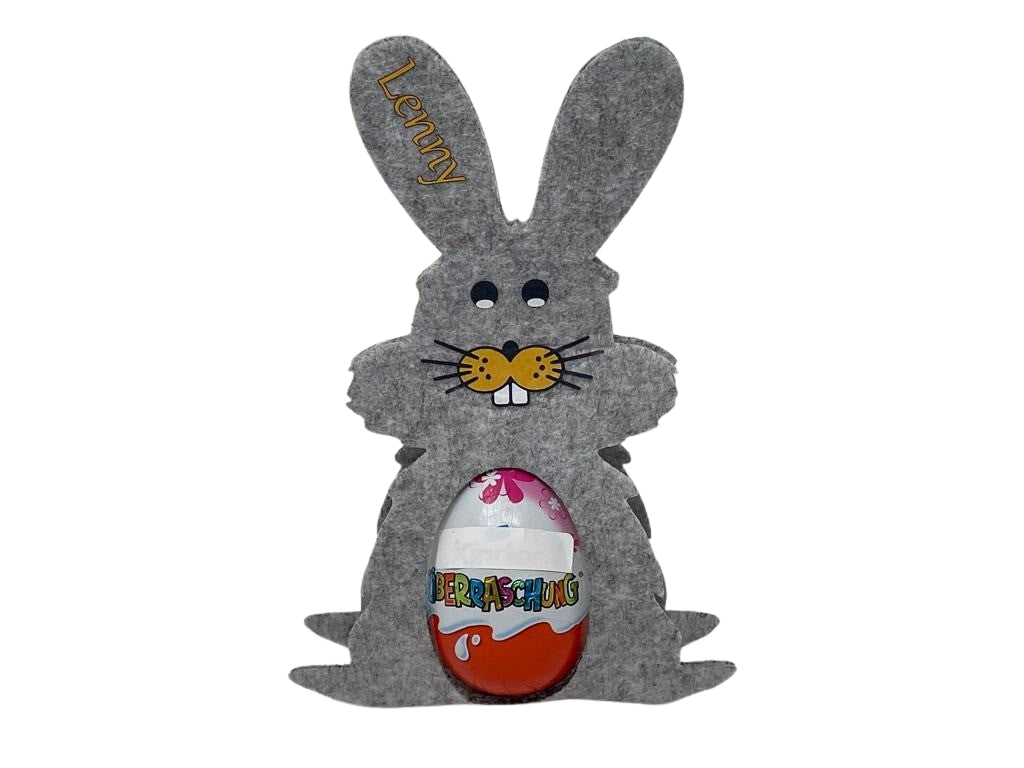 Osterhase mit namen aus Filz Ü-Ei halter eierhalter oster geschenk personalisiert osterei hell