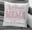Weltbeste Mama – personalisiertes Kissen in Rosa mit Namen