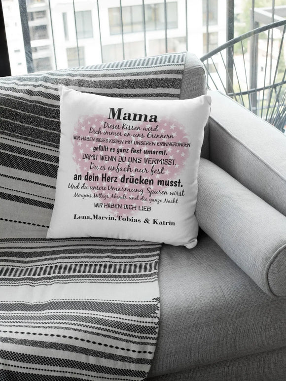 Personalisiertes Sofakissen für Mama im Rosé-Design