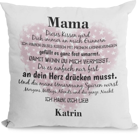 Muttertagsgeschenk: Kissen mit Sternen und personalisierten Namen