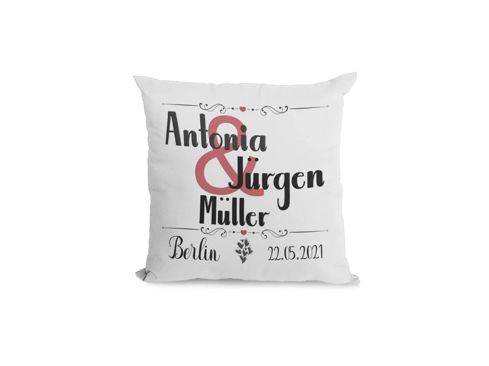Hochzeitsgeschenk Personalisiertes Hochzeitskissen Geschenk zur Hochzeit mit Namen datum hochzeitstag
