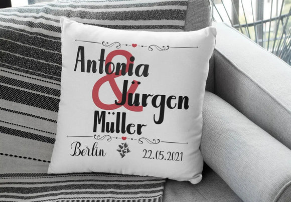 Dekokissen zur Hochzeit mit romantischem Design