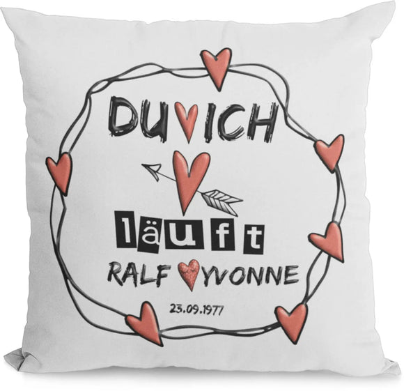 Kissen Du Und Ich Läuft Mit Namen Datum Hochzeitstag Valentinstags Geschenk Freund Freundin Geburtstag Fadensalat-shop