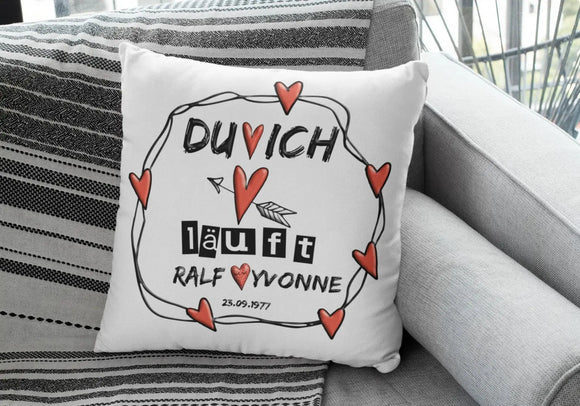 Kissen Du Und Ich Läuft Mit Namen Datum Hochzeitstag Valentinstags Geschenk Freund Freundin Geburtstag Fadensalat-shop