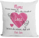 Muttertagsgeschenk: Kissen mit Spruch „Wir lieben dich“ und Namen