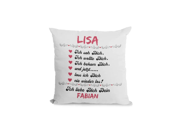 Kissen Mit Namen Datum Ich sah dich ,ich liebe dich Hochzeitstag Valentinstags Geschenk Freund Freundin Geburtstag Fadensalat-shop