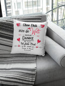 Kissen Mit Namen Datum Ohne dich wäre die welt Hochzeitstag Valentinstags Geschenk Freund Freundin Geburtstag Fadensalat-shop