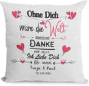 Kissen Mit Namen Datum Ohne dich wäre die welt Hochzeitstag Valentinstags Geschenk Freund Freundin Geburtstag Fadensalat-shop