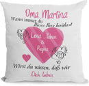 Kissen Oma geschenk mit Namen herzberührt Individuell personalisiert einzahl mehrzahl enkelnamen dekokissen Fadensalat-shop