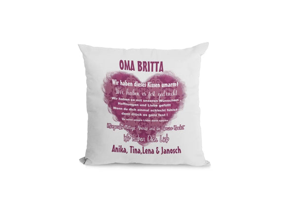 Kissen Oma geschenk mit Namen wir haben es umarmt Individuell personalisiert einzahl mehrzahl enkelnamen dekokisse Fadensalat-shop