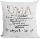 Oma Kissen personalisiert – florale Initialen, hochwertiger Druck