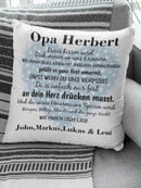 Personalisiertes Kissen für Opa mit Namen und emotionalem Spruch