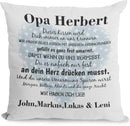 Geschenkidee: Kissen für Opa individuell bedruckt mit Enkelkindern