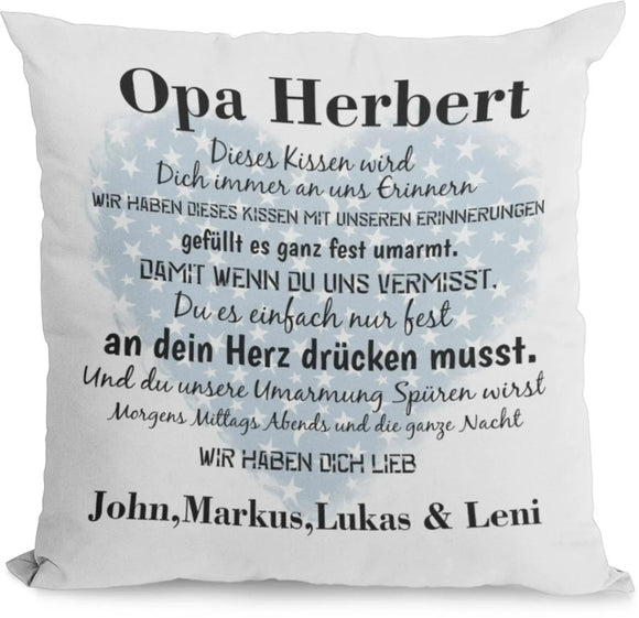Geschenkidee: Kissen für Opa individuell bedruckt mit Enkelkindern