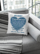 Personalisiertes Sofakissen für Opa, Herzmotiv und Typografie