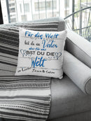 Kissen Papa geschenk mit Namen Für die welt bist du ein vater für uns /mich die welt einzahl/mehrzahl Fadensalat-shop