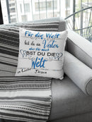 Kissen Papa geschenk mit Namen Für die welt bist du ein vater für uns /mich die welt einzahl/mehrzahl Fadensalat-shop