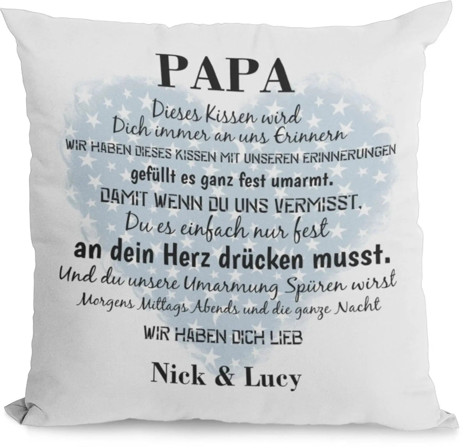 Kissen Papa geschenk mit Namen erinnerung Individuell personalisiert einzahl mehrzahl Kindernamen dekokissen Vatertag Fadensalat-shop