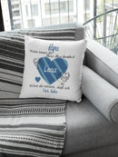 Kissen Papa geschenk mit Namen herzberührt Individuell personalisiert einzahl mehrzahl Kindernamen dekokissen Fadensalat-shop