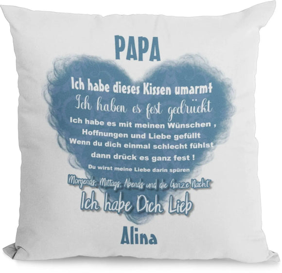 Kissen Papa geschenk mit Namen wir haben es umarmt Individuell personalisiert einzahl mehrzahl namen dekokissen Fadensalat-shop