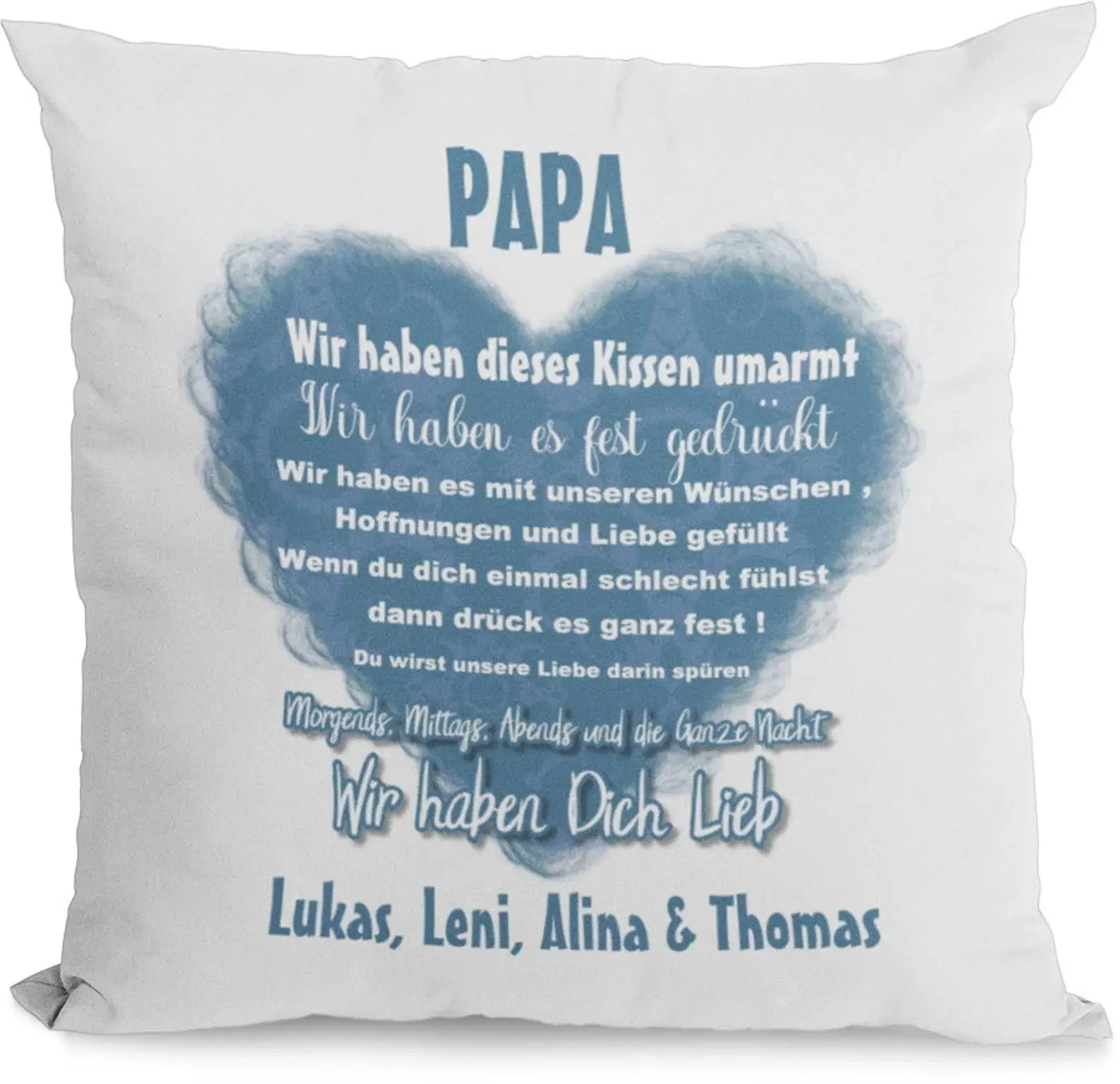 Kissen Papa geschenk mit Namen wir haben es umarmt Individuell personalisiert einzahl mehrzahl namen dekokissen Fadensalat-shop