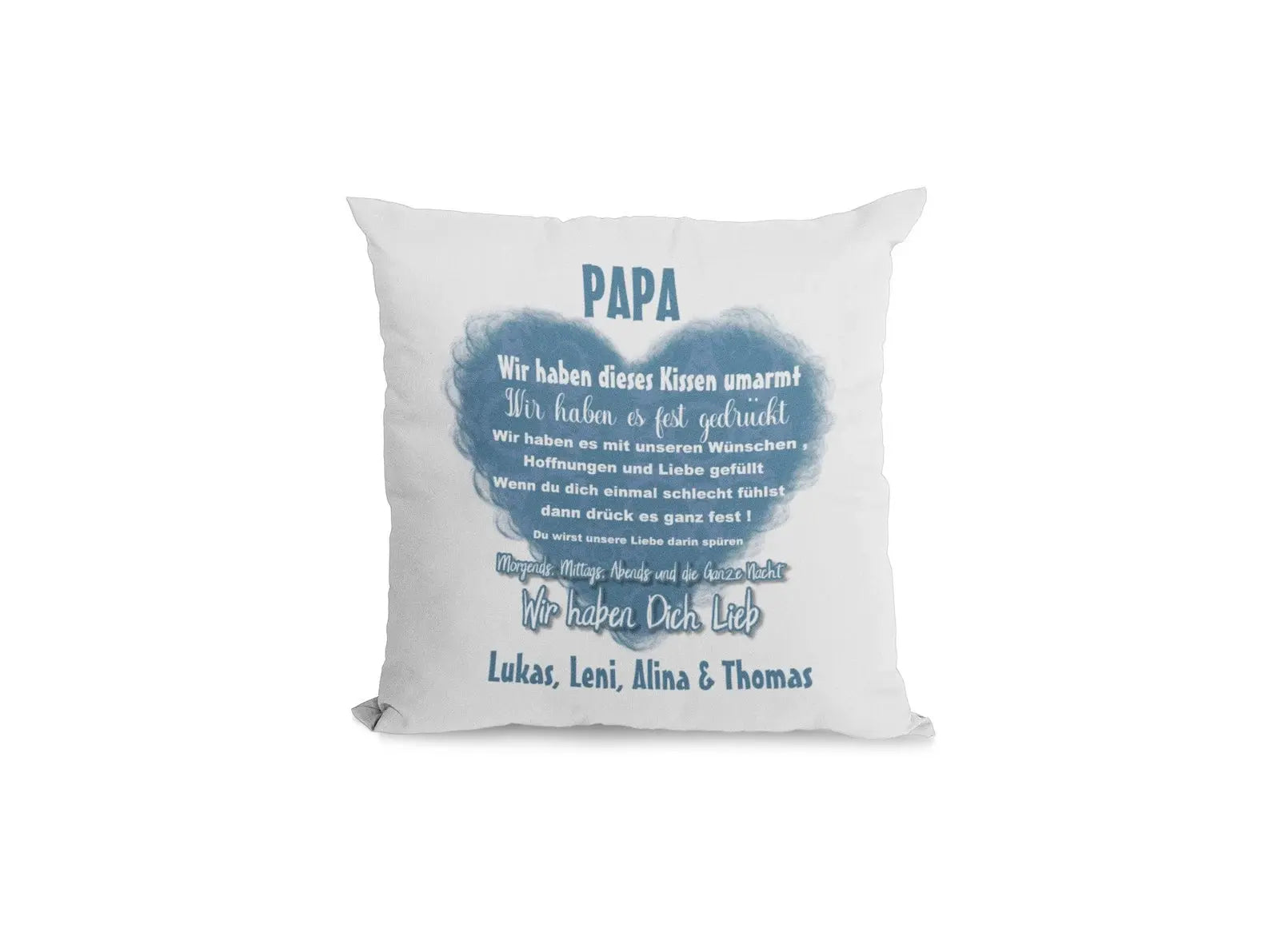 Kissen Papa geschenk mit Namen wir haben es umarmt Individuell personalisiert einzahl mehrzahl namen dekokissen Fadensalat-shop