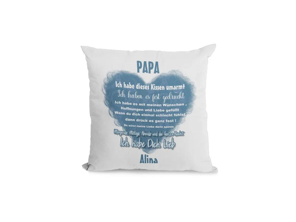 Kissen Papa geschenk mit Namen wir haben es umarmt Individuell personalisiert einzahl mehrzahl namen dekokissen Fadensalat-shop