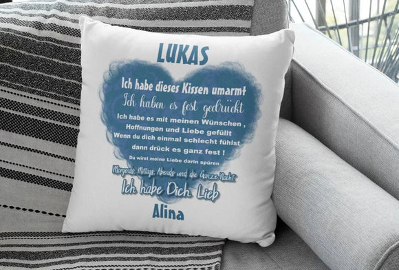 Kissen Umarmt Mit Namen Personalisiert Hochzeitstag Valentinstags Geschenk Mann Fadensalat-shop