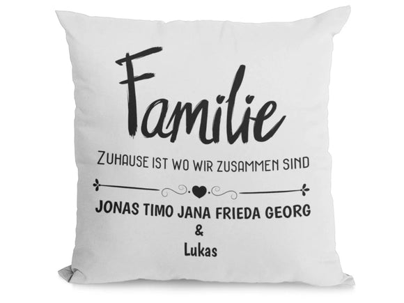 Kissen für Familien mit namen Geschenk Geburtstag Geschenk zum Einzug Fadensalat-shop