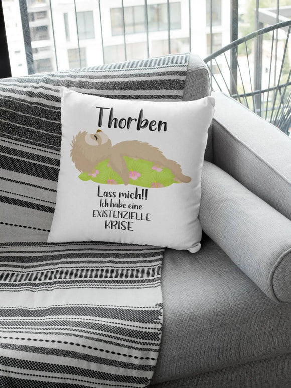 Kissen mit Namen Faultier Lass mich ,Krise Geschenk geburtstag lustiges geschenk Fadensalat-shop