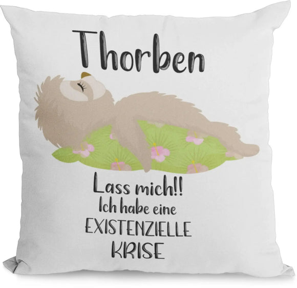 Kissen mit Namen Faultier Lass mich ,Krise Geschenk geburtstag lustiges geschenk Fadensalat-shop