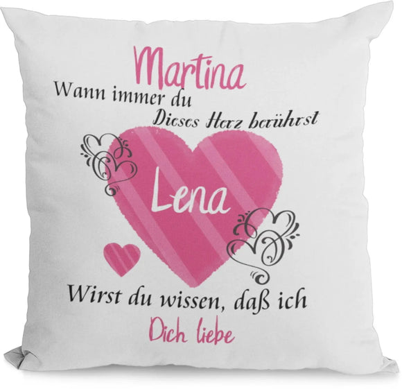 Kissen mit Namen geschenk herzberührt liebeserklärung Individuell personalisiert partnerschaft freundschaft Fadensalat-shop