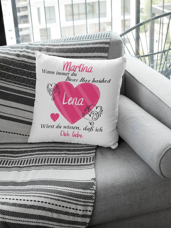 Kissen mit Namen geschenk herzberührt liebeserklärung Individuell personalisiert partnerschaft freundschaft Fadensalat-shop