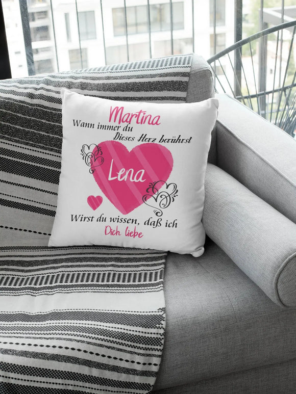 Kissen mit Namen geschenk herzberührt liebeserklärung Individuell personalisiert partnerschaft freundschaft Fadensalat-shop