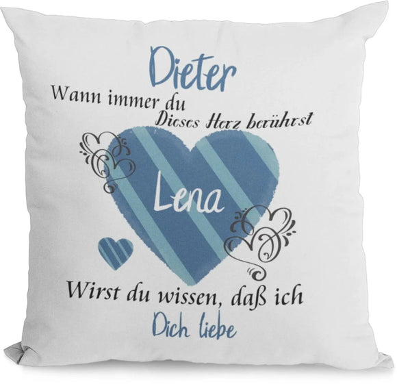 Kissen mit Namen geschenk herzberührt liebeserklärung Individuell personalisiert partnerschaft freundschaft liebe Fadensalat-shop