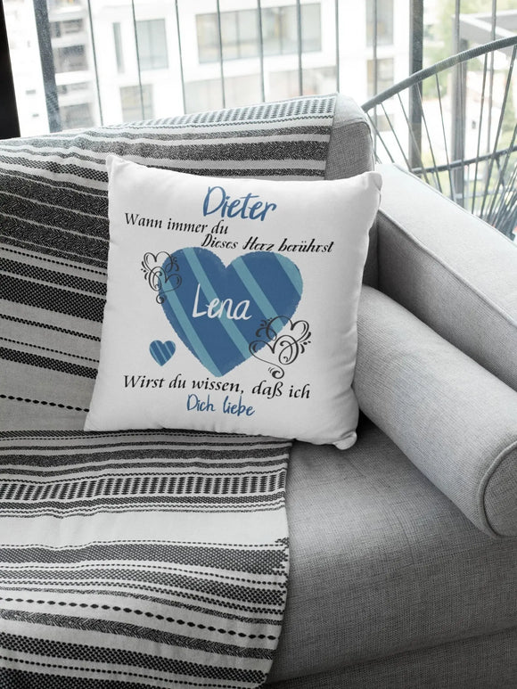 Kissen mit Namen geschenk herzberührt liebeserklärung Individuell personalisiert partnerschaft freundschaft liebe Fadensalat-shop