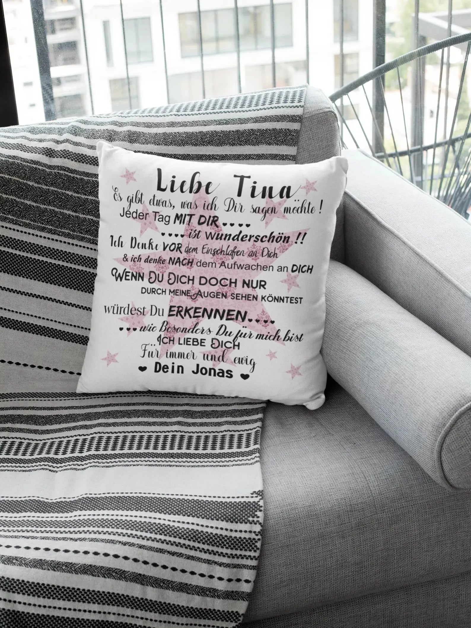 Kissen mit Namen geschenk liebeserklärung Individuell personalisiert partnerschaft freundschaft Valetienstag Hochzeittag jahrestag