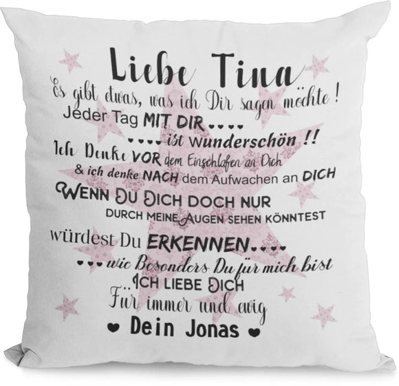 Kissen mit Namen geschenk liebeserklärung Individuell personalisiert partnerschaft freundschaft Valetienstag Hochzeittag jahrestag Fadensalat-shop