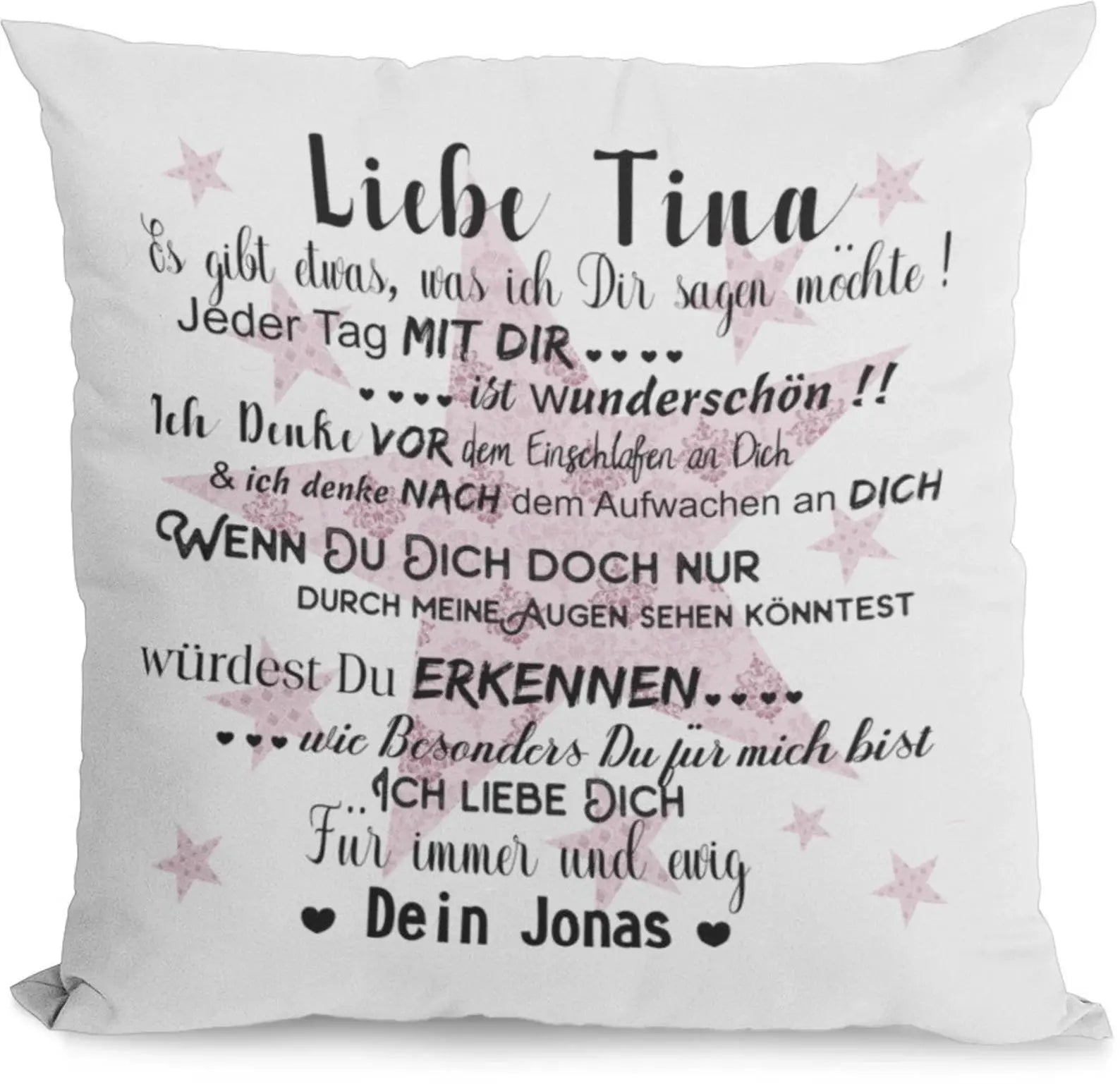 Kissen mit Namen geschenk liebeserklärung Individuell personalisiert partnerschaft freundschaft Valetienstag Hochzeittag jahrestag