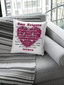 Wir haben dich lieb – Oma Kissen personalisiert in Beerenfarben