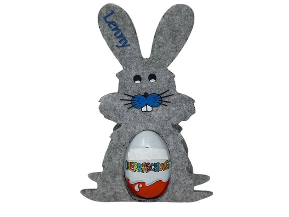Osterhase mit namen aus Filz Ü-Ei halter eierhalter oster geschenk personalisiert osterei hell Fadensalat-shop