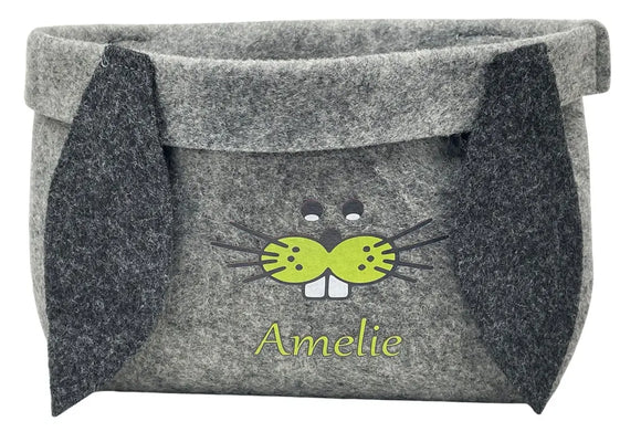 Osterkorb mit Namen personalisiert Osternest Filz Ostergeschenk Osterkörbchen Kinder Grün Fadensalat-shop