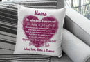 Kuschelkissen mit emotionalem Spruch – Mama wir haben dich lieb