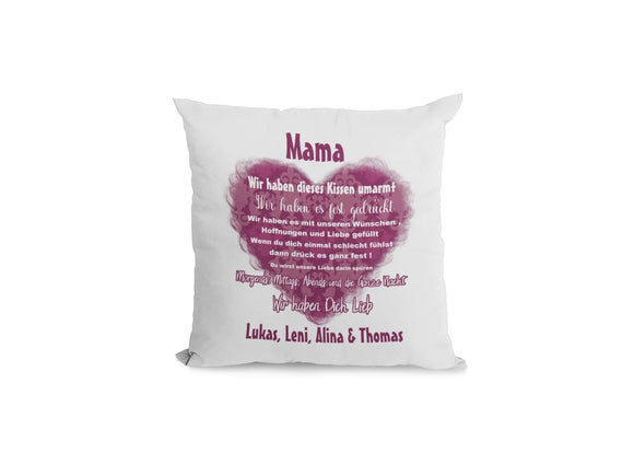 Geschenkidee für Muttertag – Kissen mit Namen der Kinder