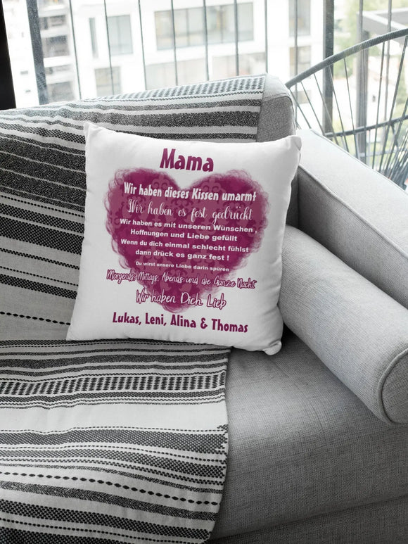 Emotionales Kissengeschenk mit Spruch für die beste Mama