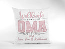 Weltbeste Oma – personalisiertes Kissen in Rosa mit Namen